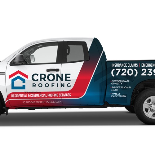 Roofing Contractor Truck Wrap Réalisé par icon89GraPhicDeSign