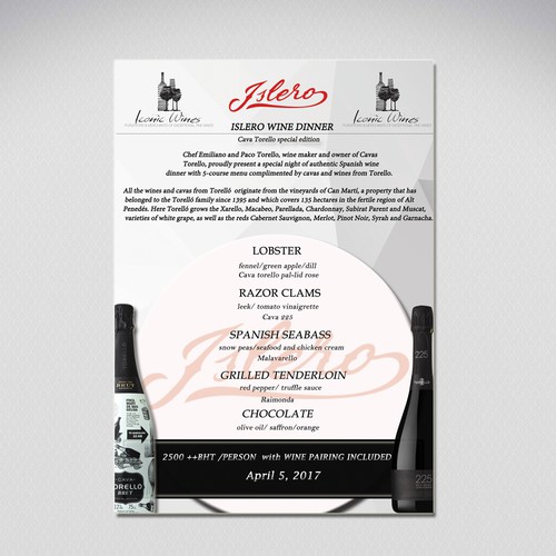 Tasting Menu Design Design by G.i design studio