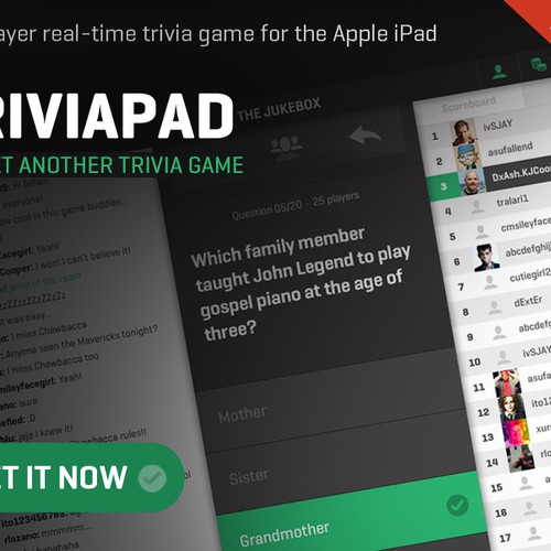 Create a banner ad for the Triviapad iPad app Design by Stanojevic