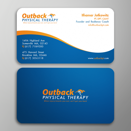 Business card for 2 clinic physical therapy office Design by Design sp