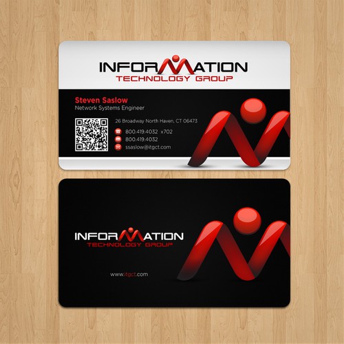 Help Information Technology Group rebrand our tired business cards and stationary Ontwerp door kendhie