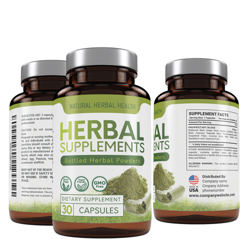Herbal Supplements Bottle Label Product packaging contest