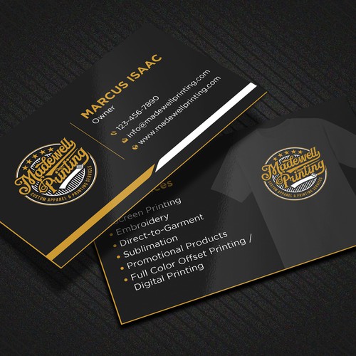 Business Card for a Custom Clothing/Product Business Design by Brandmaker artist