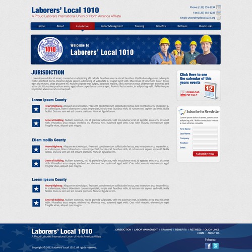 Design di Create the next website design for Laborers Local 1010 di Googa