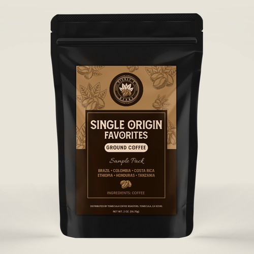 Disney's Beans First custom ground coffee product label Design by Radmilica