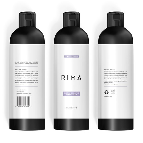 Minimalist Label for a luxury brand of cosmetic brush washes Design by PCab Designs