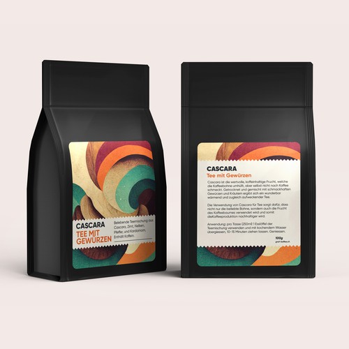 Cascara tea label Design by Experiva