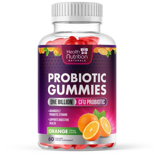 Diseño de Healthy Probiotic Gummies Label needed for Health Nutrition de GayanMH