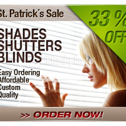 banner ad for Shades Shutters Blinds Réalisé par MotiifDesign