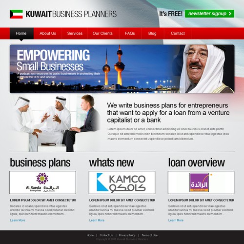 Kuwait Business Planners needs a new website design Design por N A R R A