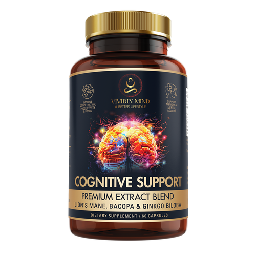 "Vivid Label Design for New Cognitive Support Capsules" Design by Kopach