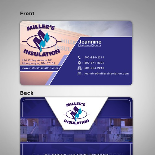 Business card design for Miller's Insulation Design by jayzmax