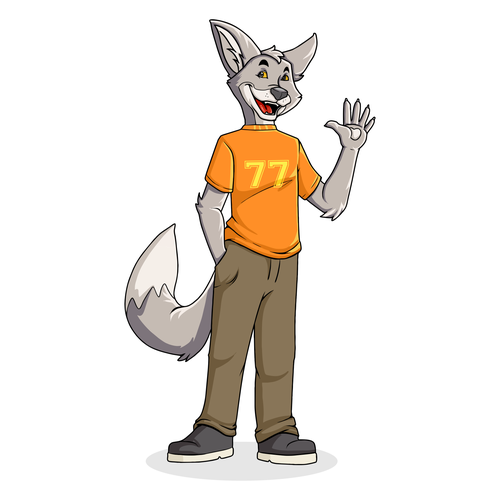 "silver fox 77" (cartoon/comic style) for our new website Design by Hadeboga Studio