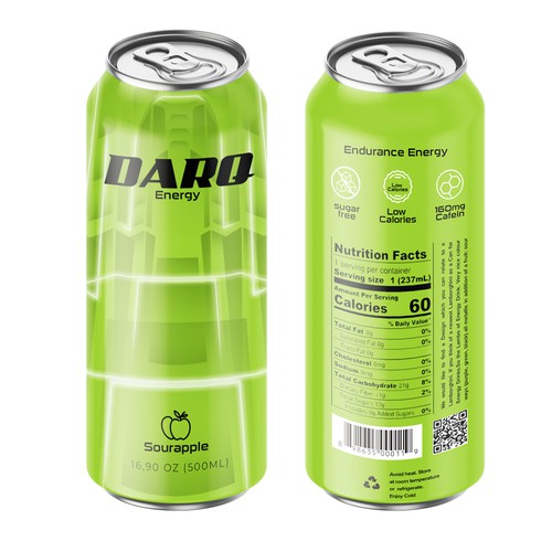Create a unique Design for a sugar free Energy Drink Can! Diseño de rakaruaan
