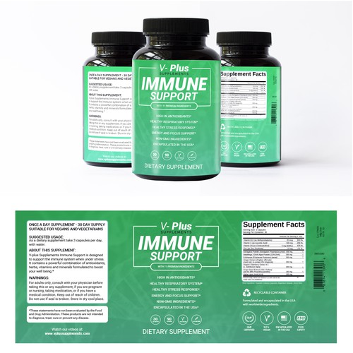 Designs | Label for Immune Supplement | Product label contest