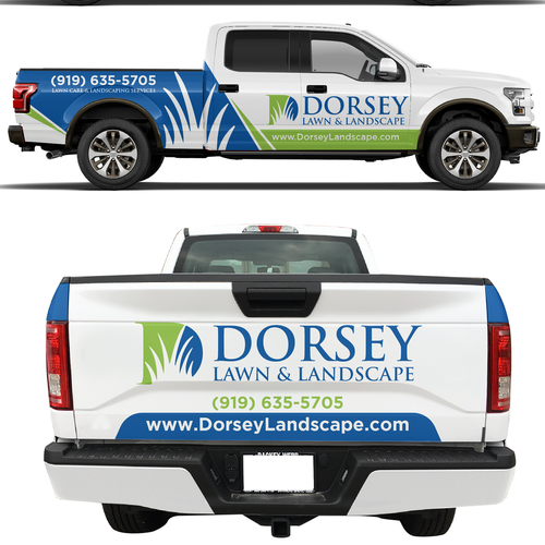 Lawn Care Truck Wrap Design - Ford F150 Crew Cab Design by theANUNGs