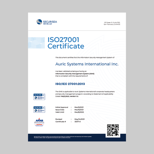 ISO Certificate Design Design by enan+grphx