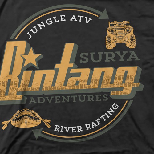 vintage bali jungle rafting Design by WesD