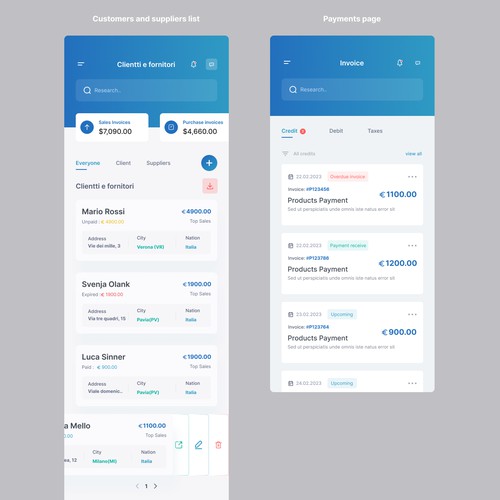 accounting application mobile Design by MercClass