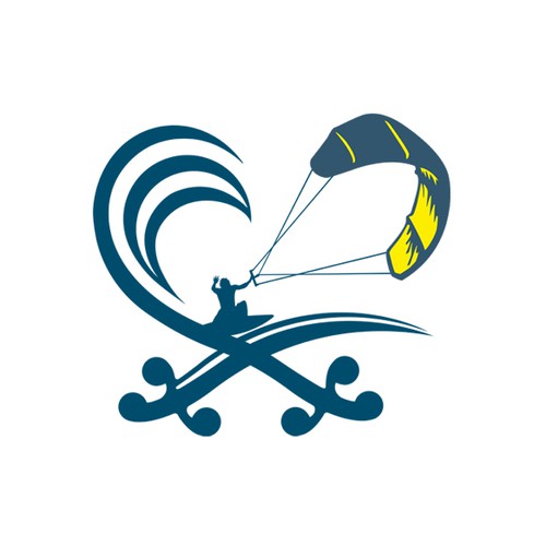 Kitesurfing logo riffing on the KSA emblem Design by gibbletgfx