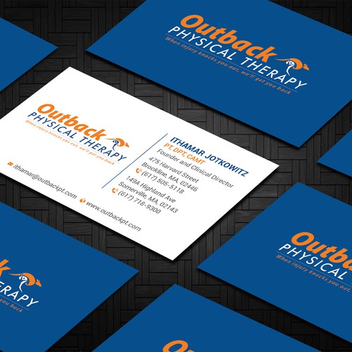 Business card for 2 clinic physical therapy office Design by Taaiebah