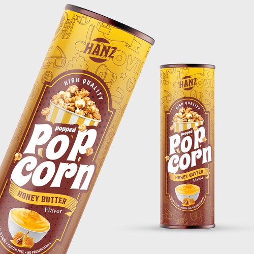 Premium Quality Popped Pop Corn Packaging Design von Davi Giolo ★