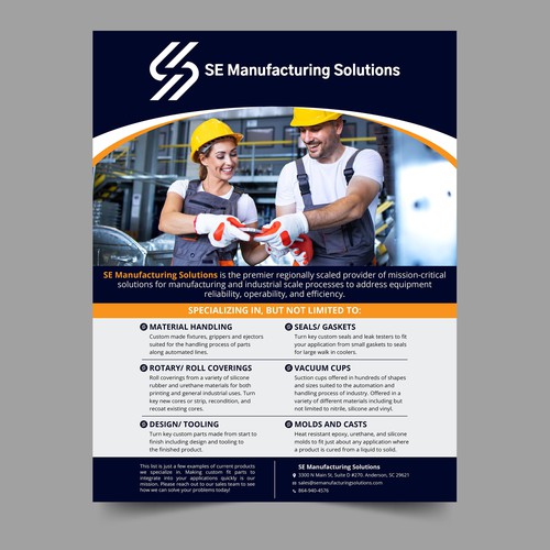 Clean single page line card for potential customers Design by Xnine