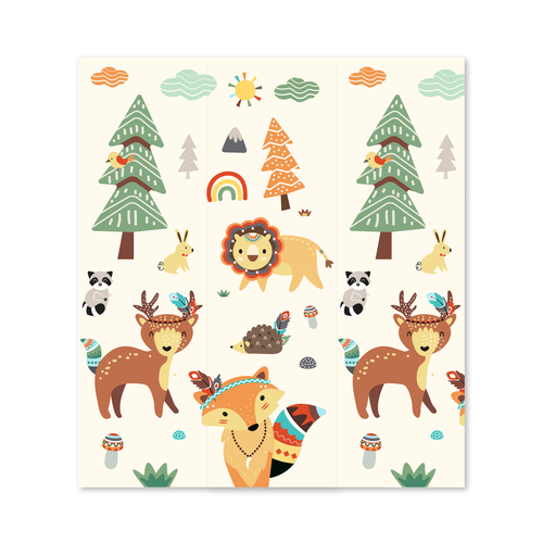 Illustration of kids playmat with animals Design by ies