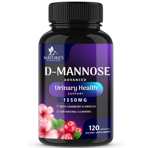 Colorful D-Mannose Design Needed for Nature's Nutrition Design by R O S H I N