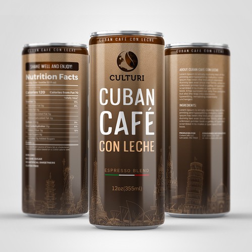 Label for Canned Ready-to-drink coffee Réalisé par farhanubaid