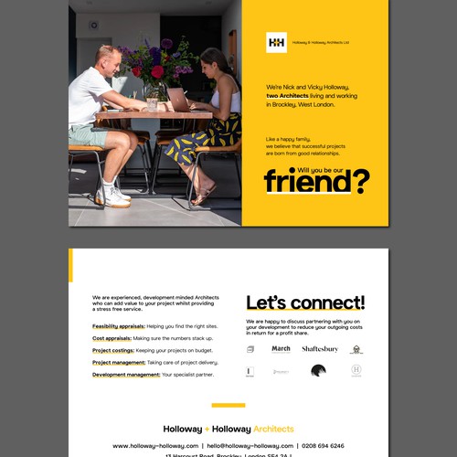 Fun flyer for couple run architecture studio Design by Dkika™