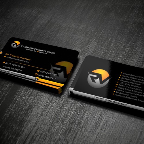 Create an exciting business card design for a new RV renovation company ...