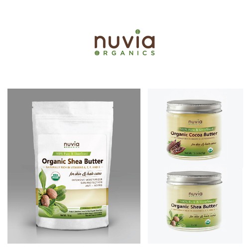 **Easy $$$ **Create a nice look for my new Organic brand name "nuvia"!!** Design by curve&line