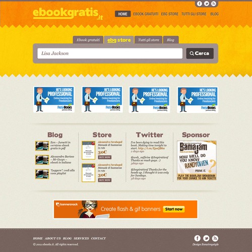 New design with improved usability for EbookGratis.It Réalisé par stylenotmy