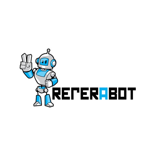 Robot Character/Mascot for Refer-A-Bot Company Design by Custom Logo Graphic