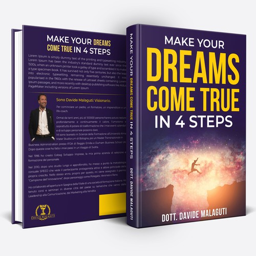 Copertina efficace per il libro: Realizza i tuoi sogni in 4 mosse Design by Unboxing Studio