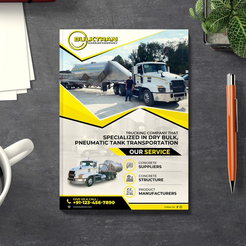 Trucking company marketing flyer Design by websmartusa