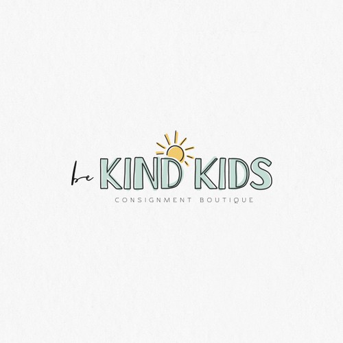 Be Kind!  Upscale, hip kids clothing store encouraging positivity Design by Jirisu