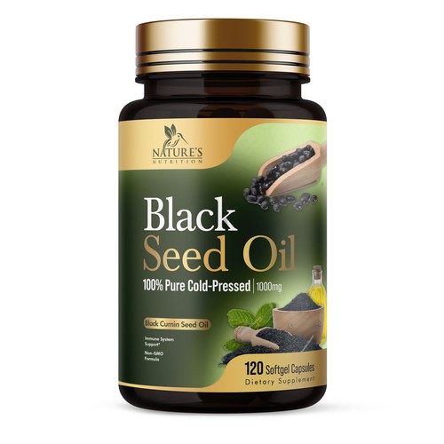 Natural Black Seed Oil Design Needed for Nature's Nutrition Design by UnderTheSea™