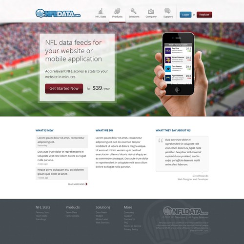 Help NFLData.com with a new website design Réalisé par daviedR