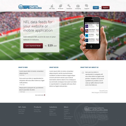 Help NFLData.com with a new website design デザイン by daviedR