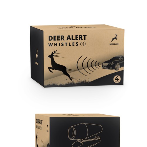 Deer safe whistles box design to appeal to rural drivers, Product  packaging contest