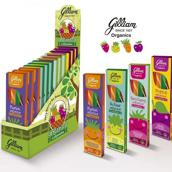 New Packaging for an established brand launching a line of ORGANIC candy sticks for retail