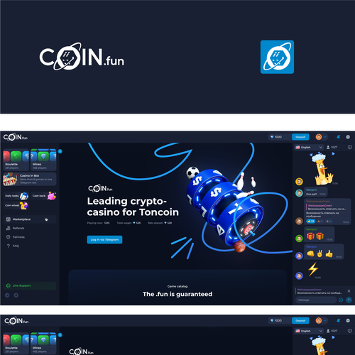 Coin.fun – Crypto Casino/Gambling Logo Design by B4Y