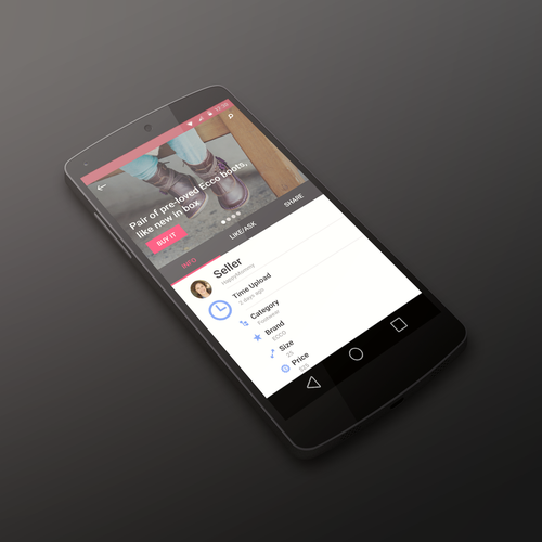 Mobile App Kidzy 2 simple screens + Logo. Design by Fernandos