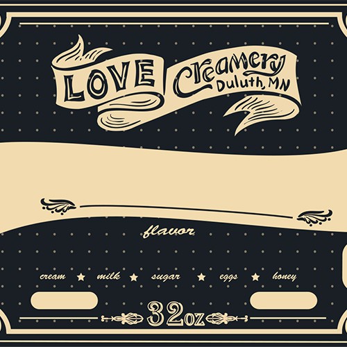 Ice Cream Container Labels for Love Creamery Design by Ani_MIlkshake