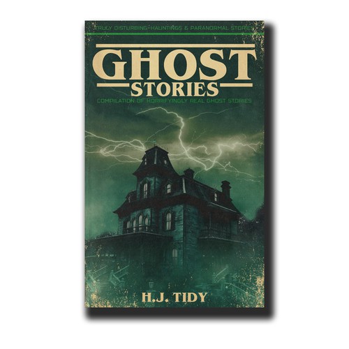 Retro style Ghost Stories eBook cover. Design by D-F-A