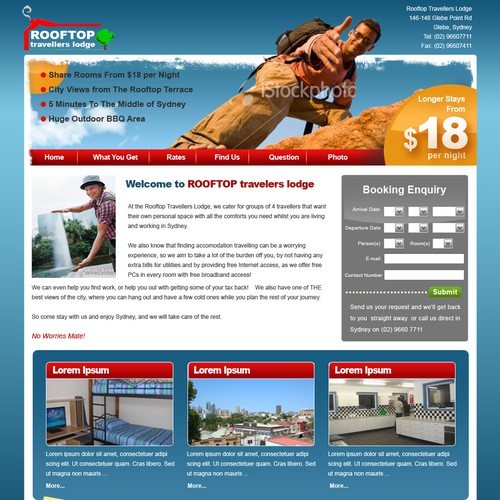 Backpacker website needs a fresh look Design by Ogranak