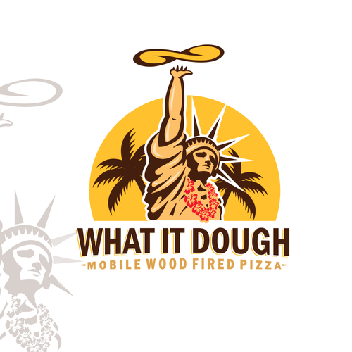 Hawaiian Wood Fired Pizza Logo Diseño de 2MDesigns