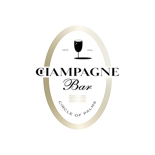 Luxury and modern Champagne Bar logo Design by harrysvellas